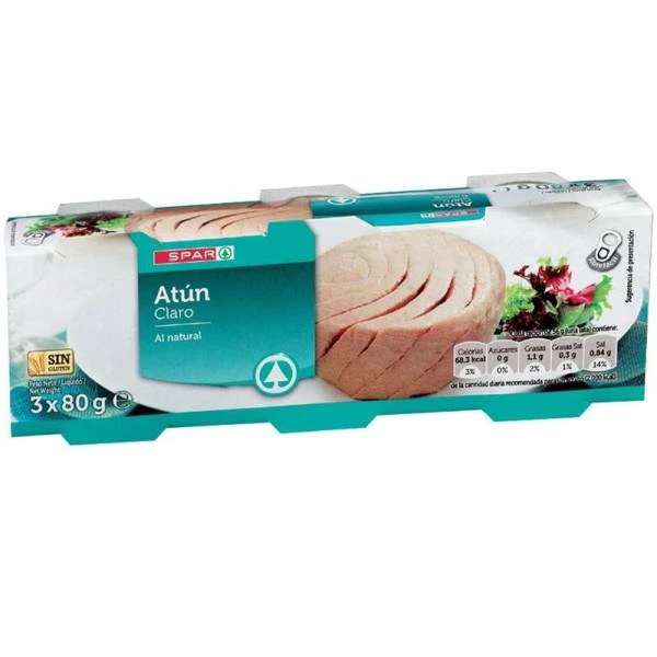 Atún Claro Al Natural Spar 3x80g.