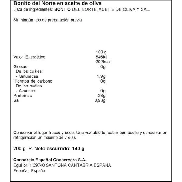 Bonito Del Norte En Aceite De Oliva Spar 200g. - Imagen 2