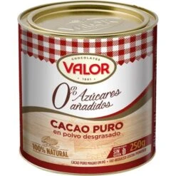 Cacao Puro En Polvo 0% Azúcares Añadidos VALOR Lata 250g.