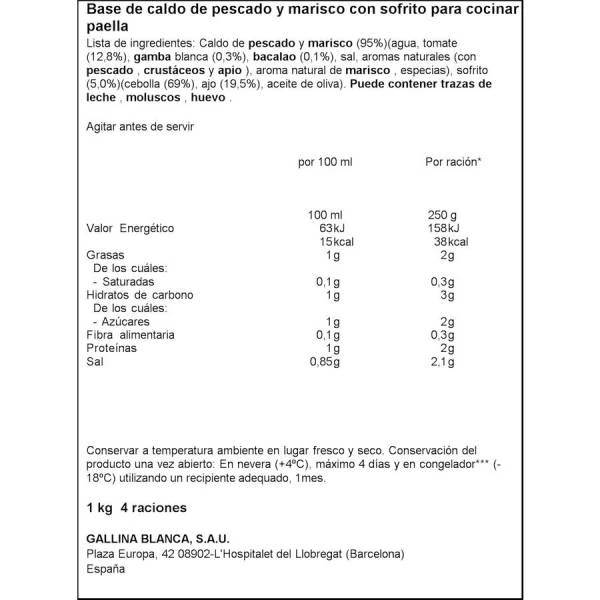 Caldo Para Paella GALLINA BLANCA 1l. - Imagen 2