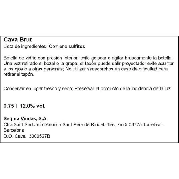 SEGURA VIUDAS Brut Reserva D.O. Cava 75cl. - Imagen 2
