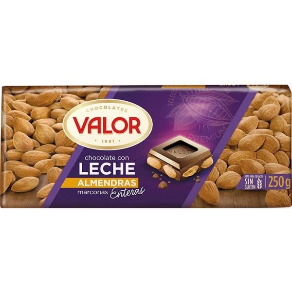 Chocolate Con Leche Y Almendras VALOR 250g.