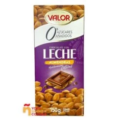 Chocolate Con Leche Y Almendras Sin AzĂșcar Añadido VALOR 150g.