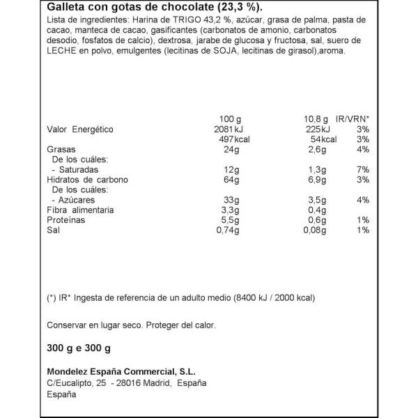 GALLETAS CHIPS AHOY! ORIGINAL "MONDELEZ" (300 G) - Imagen 2