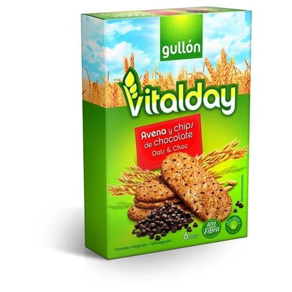 GALLETAS DE AVENA Y CHIPS DE CHOCOLATE VITALDAY "GULLÓN" (240 G)
