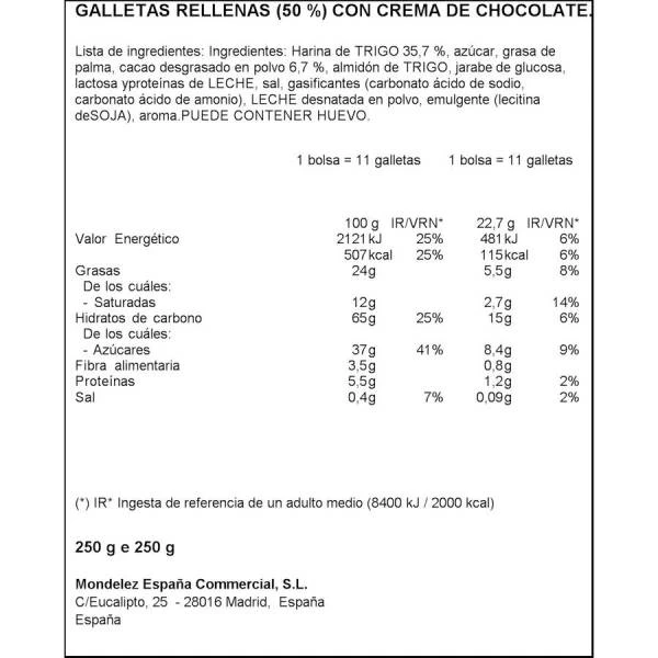 GALLETAS RELLENAS MAXI-CHOCO PRÍNCIPE 250G LU - Imagen 3
