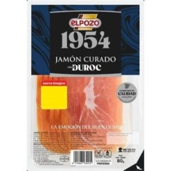 Jam贸n Curado Cruce Duroc Lonchas EL POZO 80g.