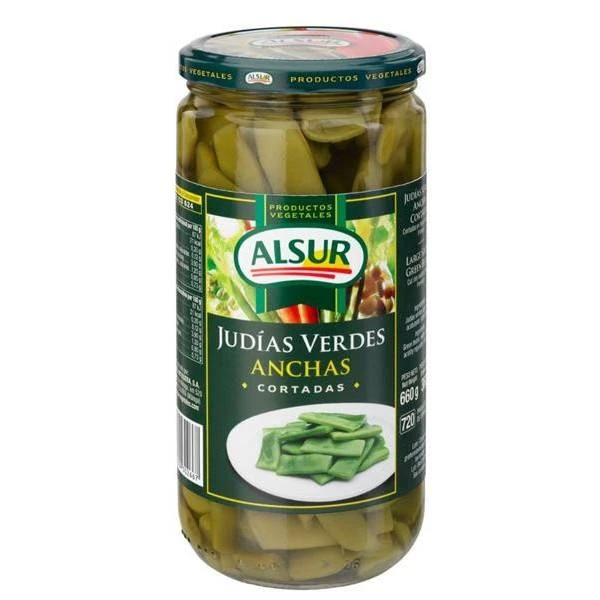 Judías Verdes Anchas Cortadas ALSUR 660g.