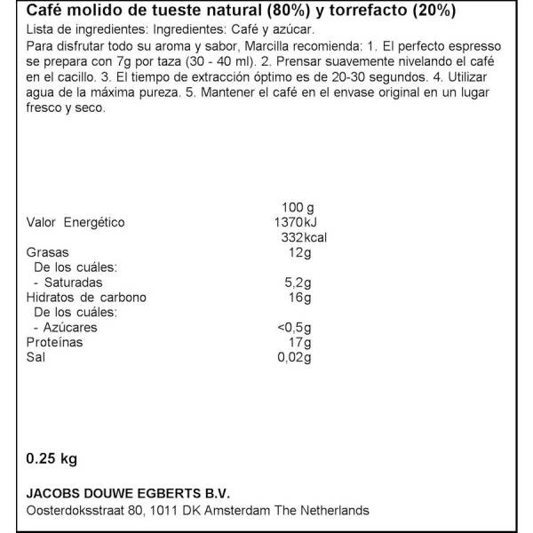 Café Molido Mezcla Crème Express MARCILLA 250g. - Imagen 3