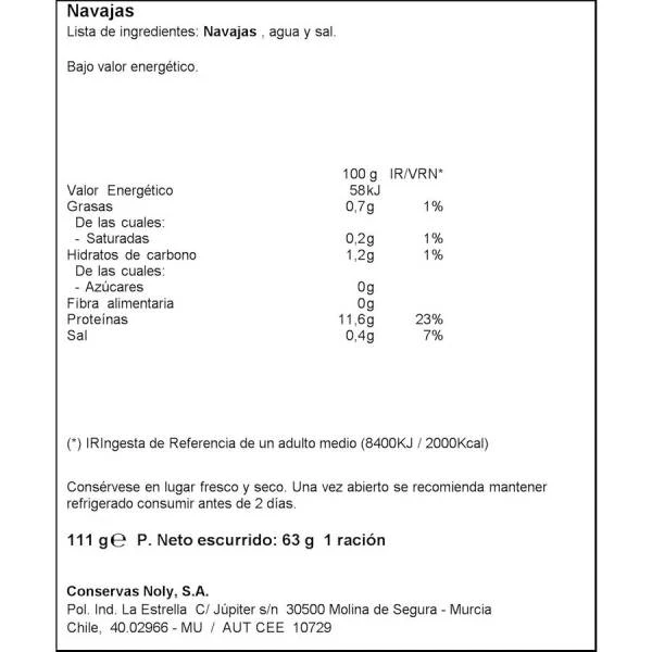 Navajas NOLY 111g. - Imagen 2