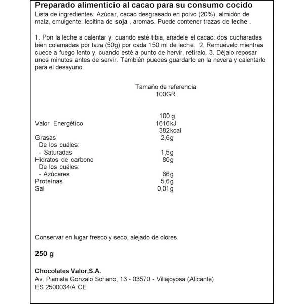 Valorcao A La Taza VALOR Bolsa 250g. - Imagen 2