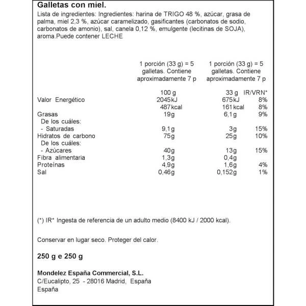 Galletas Yayitas Con Miel FONTANEDA 250 G - Imagen 2